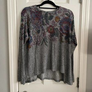 Anthropologie Floral Swing Sweater